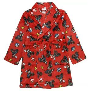 Super Mario Kart Youth Fleece Robe Red Size 6 Soft Plush Bathrobe for Kids